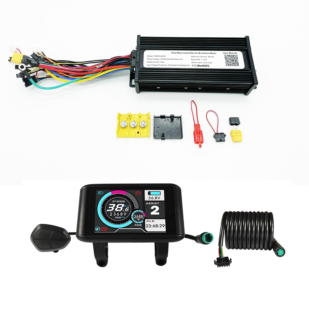 48V-72V 1500W-3000W 45A 3-mode Sine Wave ebike Controller with Colorful LCD  Display (Regenerative only for 48V)